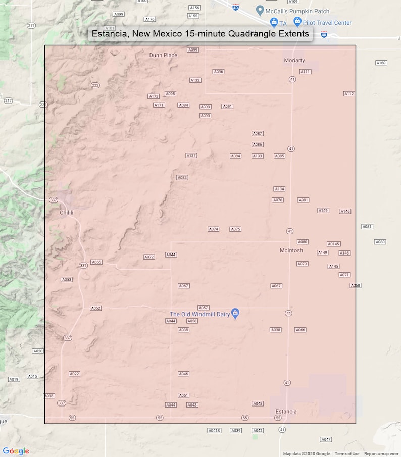 Estancia Moriarty New Mexico Vintage Original USGS Topo Map Etsy.de