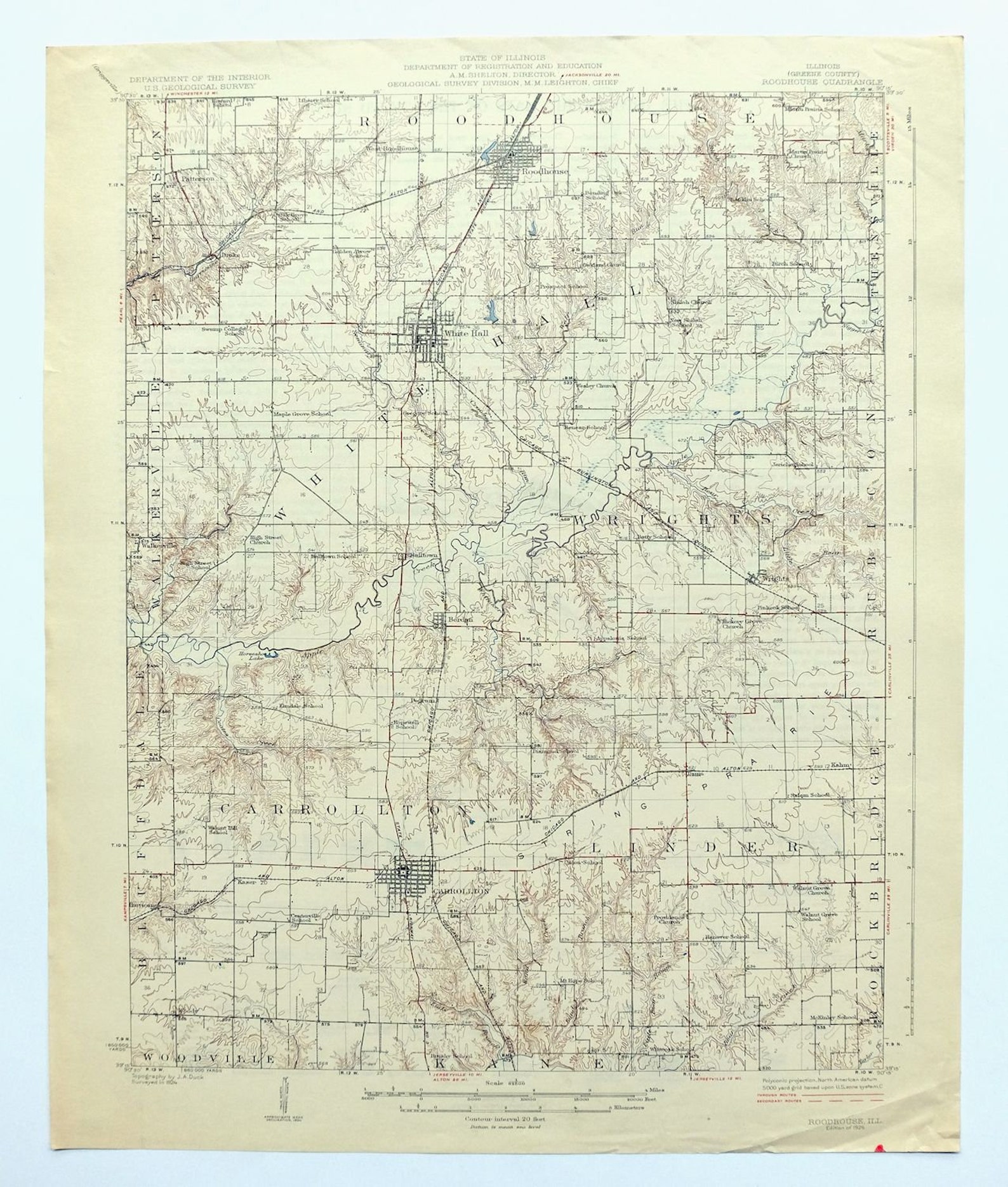 1926 Roodhouse Carrolton White Hall Illinois Vintage Original Etsy