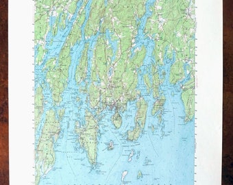 Five Islands Maine Map Five Islands Maine | Etsy