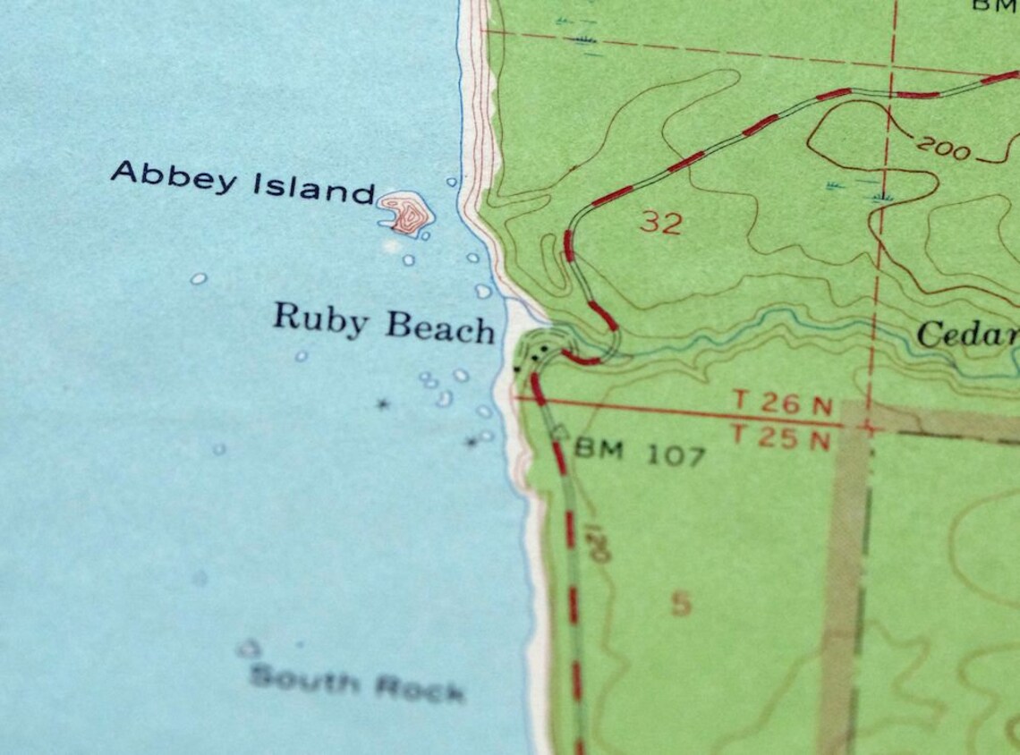 Destruction Island Washington Vintage Original USGS Topo Map Etsy