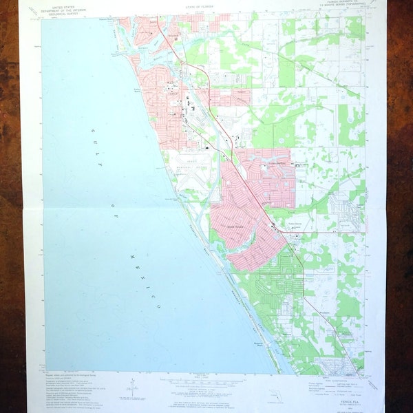 Venice Nokomis Florida Map - Etsy