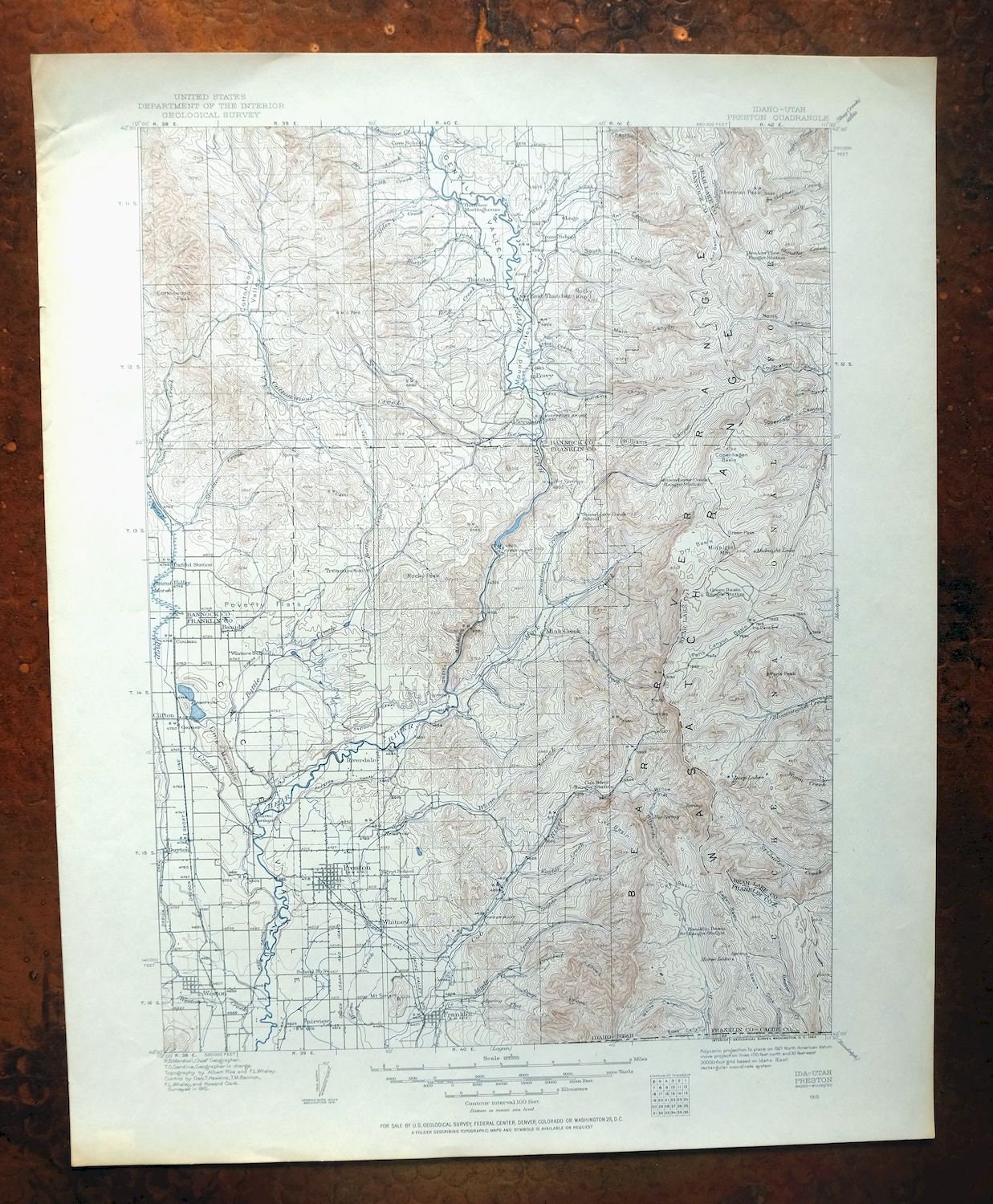 Preston Thatcher Weston Idaho Vintage Original USGS Topo Map Etsy