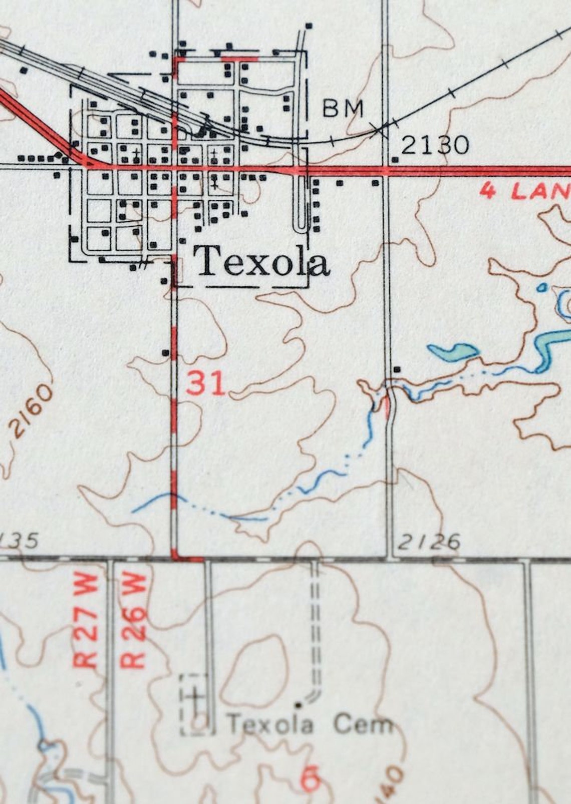 Erick Oklahoma Vintage Original USGS Topographic Map 1961 Etsy