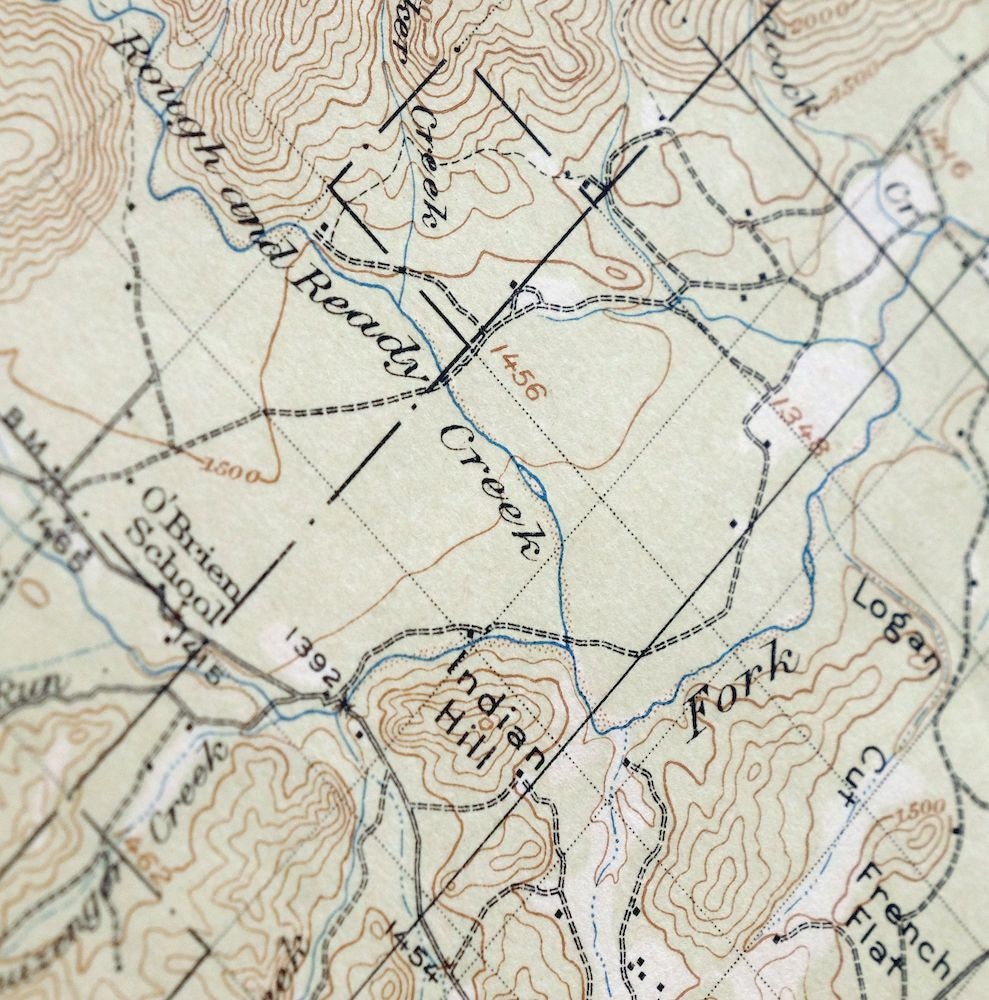 1918 Kerby Oregon California Histórico Antiguo Original USGS Topo Mapa