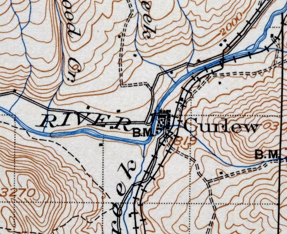 Republic Curlew Wauconda Washington Vintage Original USGS Topo Map 1904