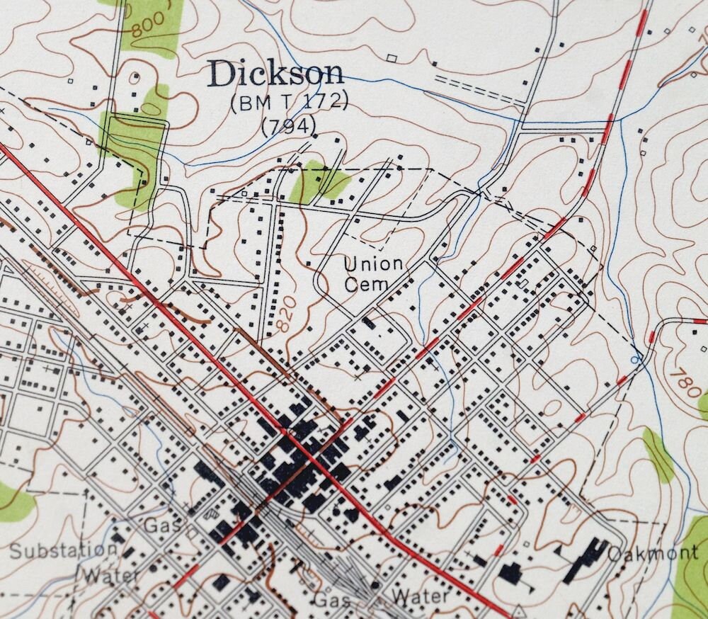 Dickson Eno Tennessee Vintage Original USGS Topo Map 1953 Etsy