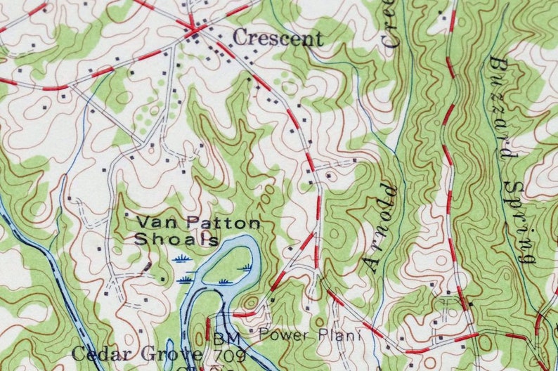 Greer South Carolina Vintage Original USGS Topo Map 1957 Simpsonville