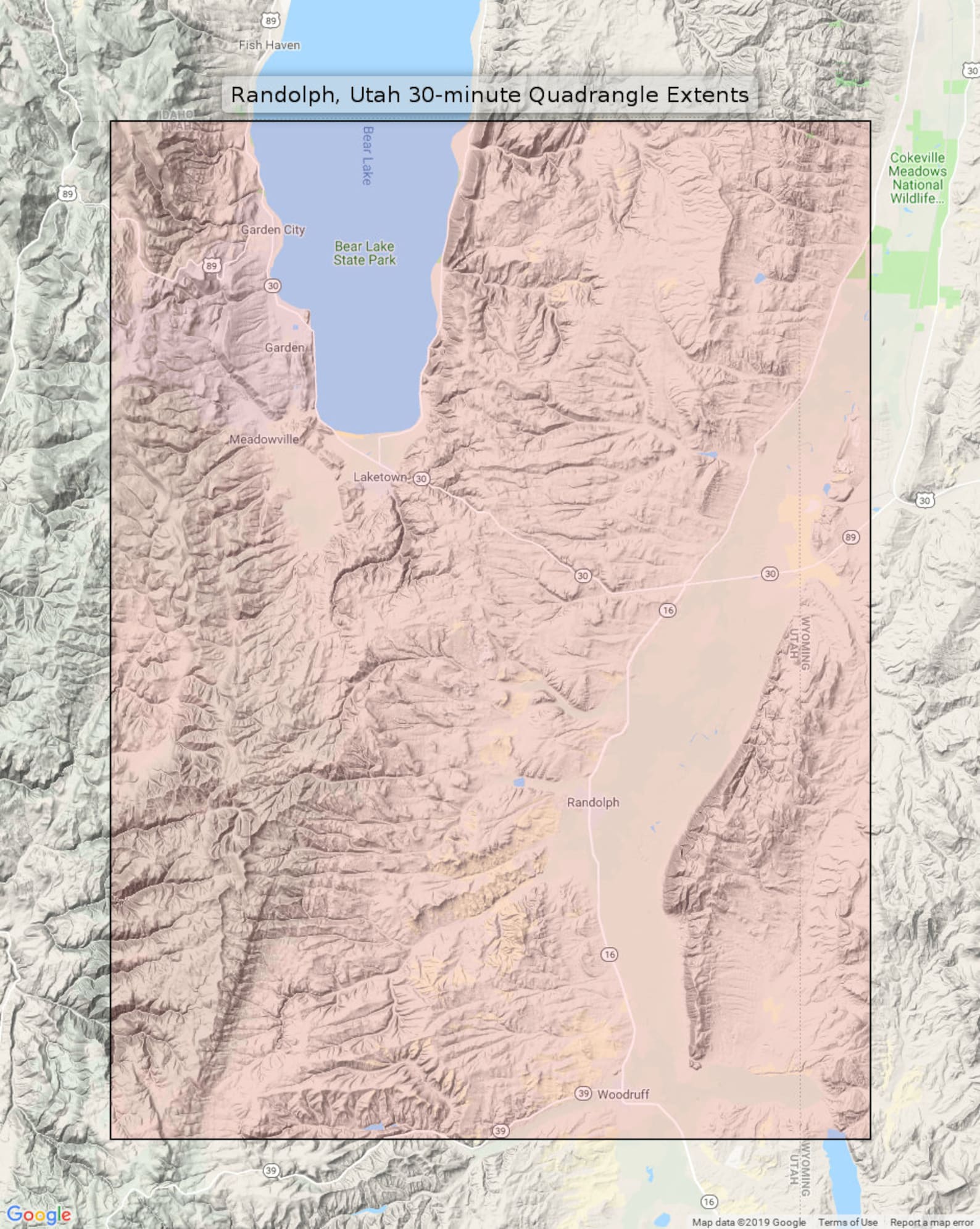 Randolph Bear Lake Utah Wyoming Vintage Original USGS Topo Map Etsy