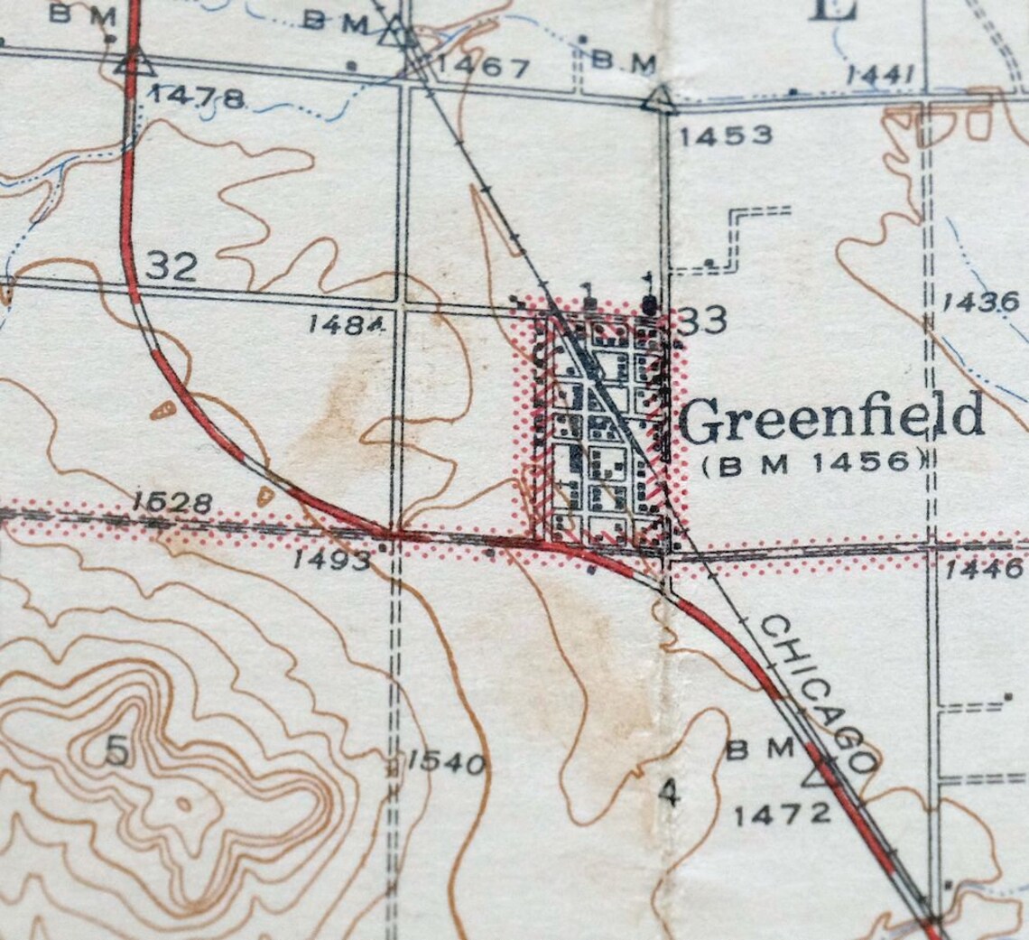1942 Geary Oklahoma Vintage Original USGS Topo Map Hinton Etsy UK