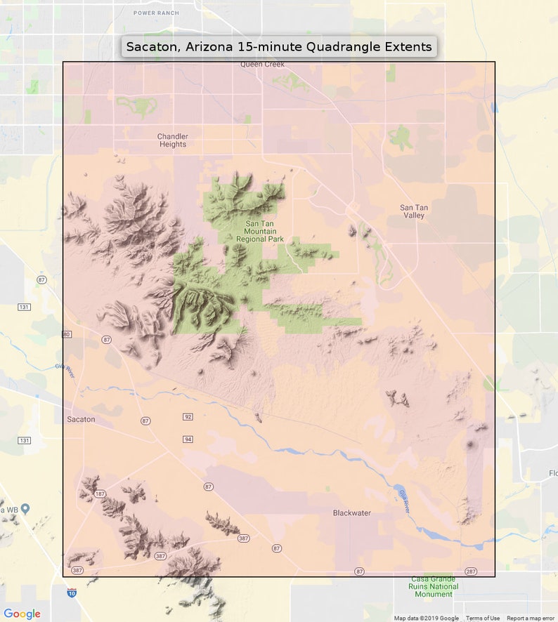 Sacaton Arizona Vintage Original USGS Topo Map 1907 Gilbert Etsy