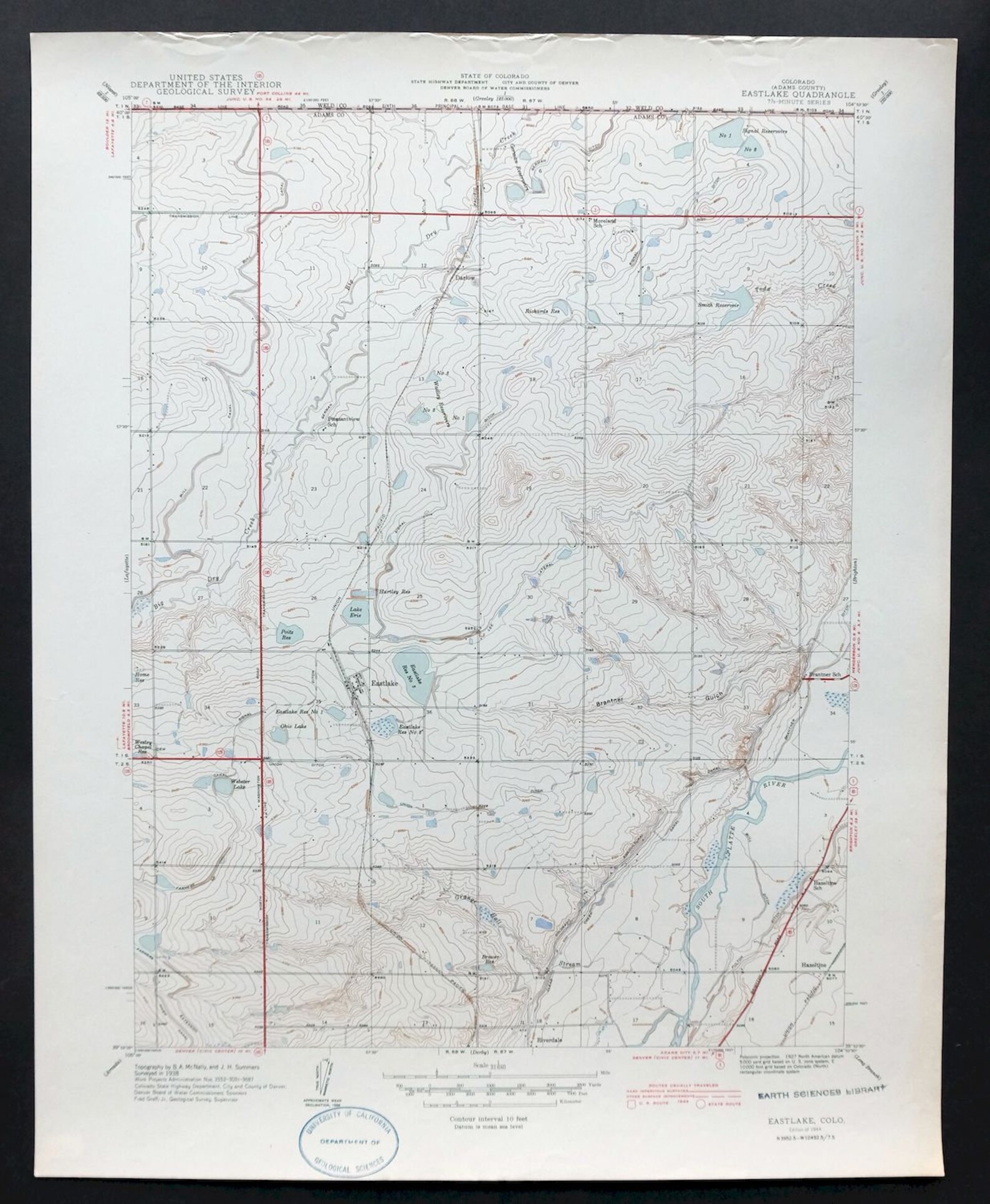 1944 Eastlake Colorado Vintage Original USGS Topo Map Etsy