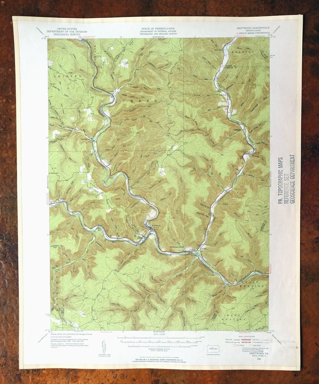 Driftwood Sinnamahoning Elk State Forest Pennsylvania Vintage Original