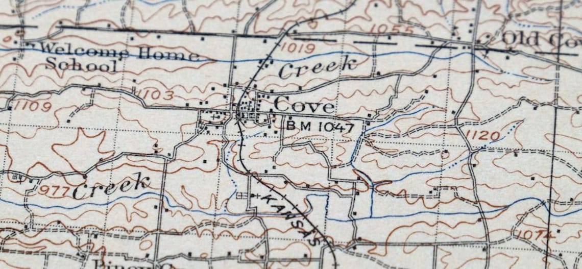 De Queen Arkansas Oklahoma Vintage Original USGS Topo Map 1913 | Etsy