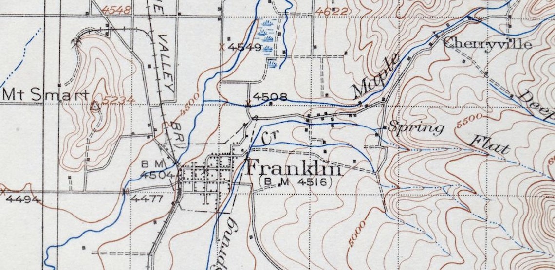Preston Thatcher Weston Idaho Vintage Original USGS Topo Map Etsy