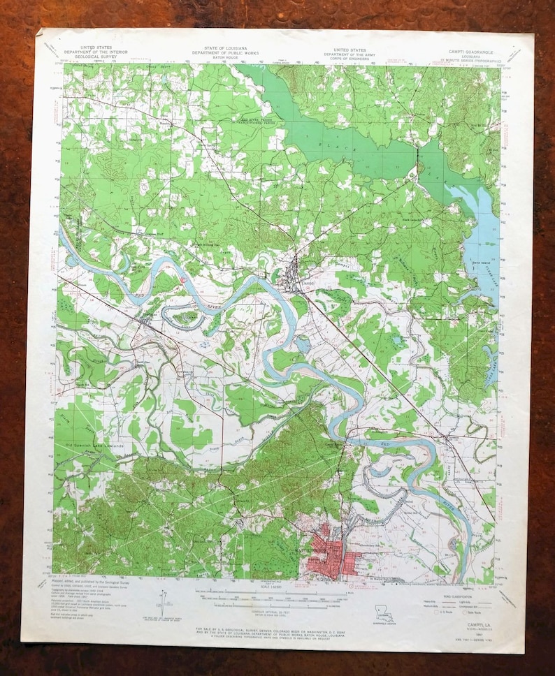 Campti Louisiana Vintage Original USGS Topo Map 1957 Etsy