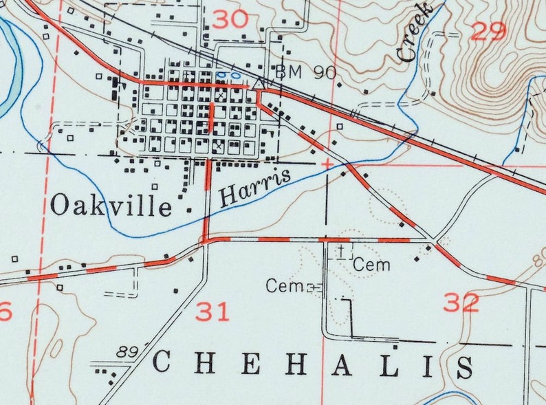 Rochester Washington Vintage Original USGS Topo Map 1953 Grand Etsy