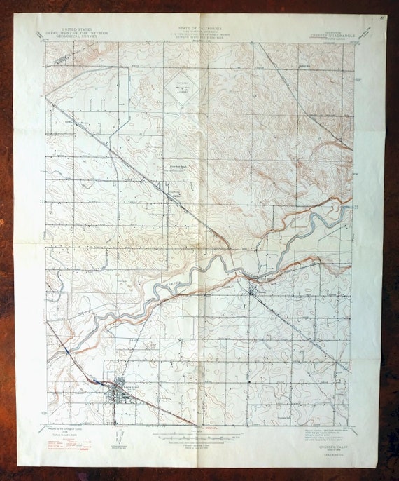 Livingston Surveying And Mapping 1948 Cressey Livingston Delhi California Vintage Original Usgs | Etsy