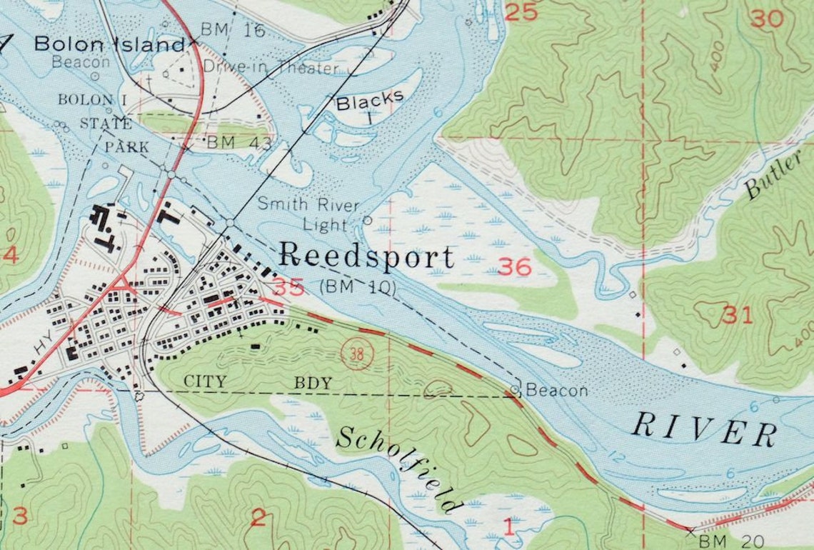 1956 Reedsport Lakeside Saunders Lake Oregon Vintage Original Etsy