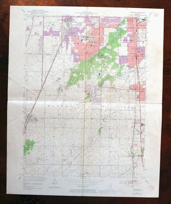 Steger Illinois Vintage Original USGS Topo Map 1973 Chicago Etsy