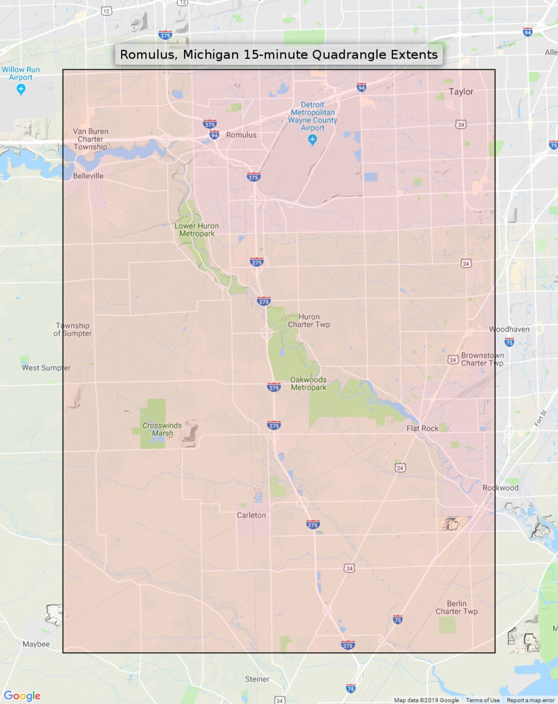 Romulus Michigan Vintage Original USGS Topographic Map 1906 Etsy