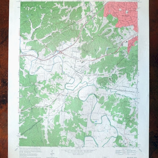 Harpeth River Map Etsy
