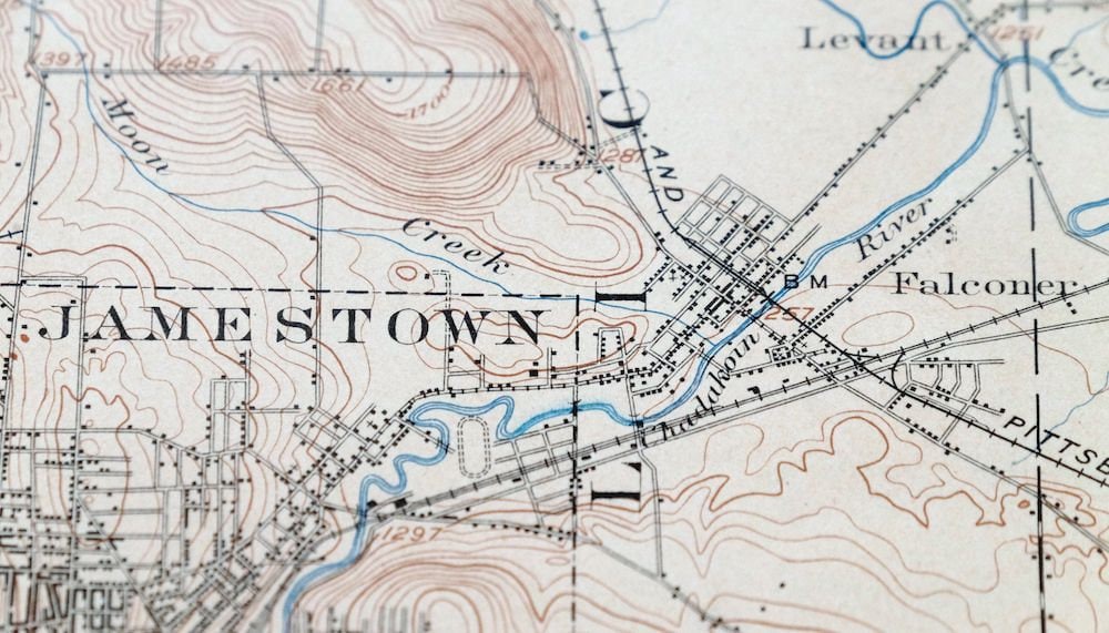 1905 Jamestown New York Historical Rare Antique Original USGS Etsy UK
