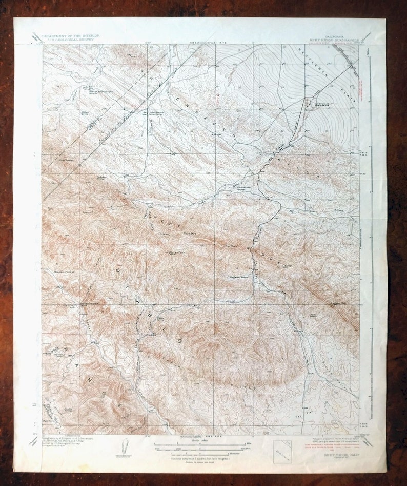 1937 Reef Ridge Avenal Canyon Kreyenhagen Hills California Vintage