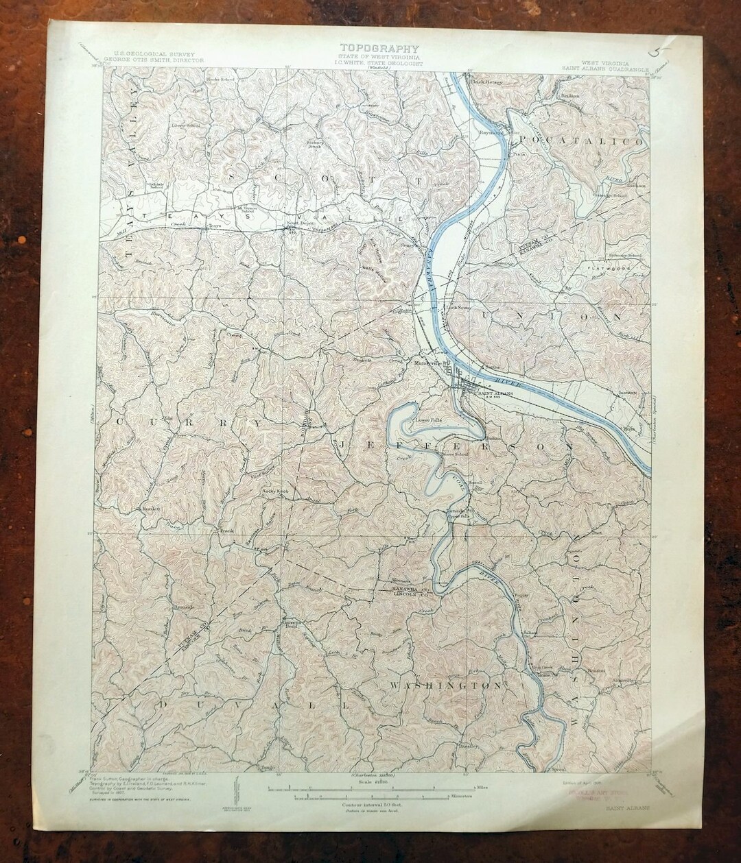 1909 Saint Albans Alum Creek Teays Valley West Virginia Historical Rare
