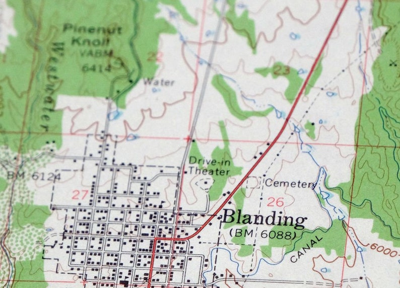 Blanding Utah Vintage Original USGS Topo Map 1957 White Mesa 15minute