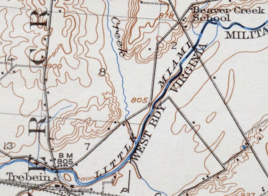 Xenia Port William Cedarville Ohio Vintage Original USGS Topo Etsy