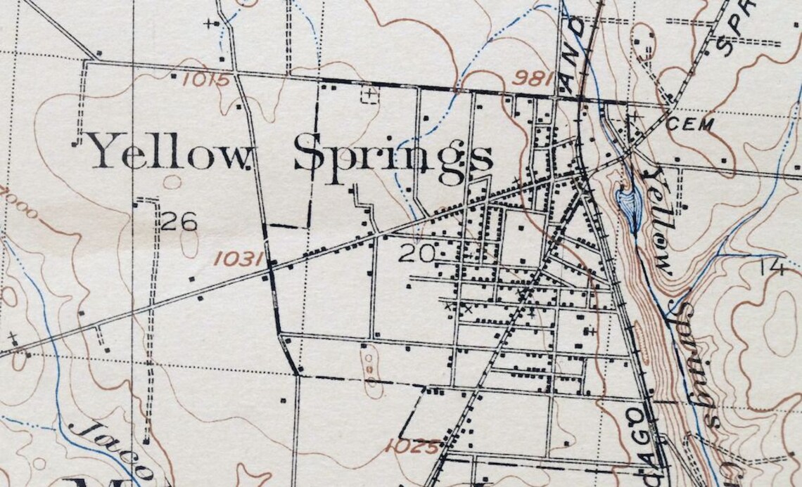 Springfield Yellow Springs Enon Ohio Vintage Original USGS Etsy