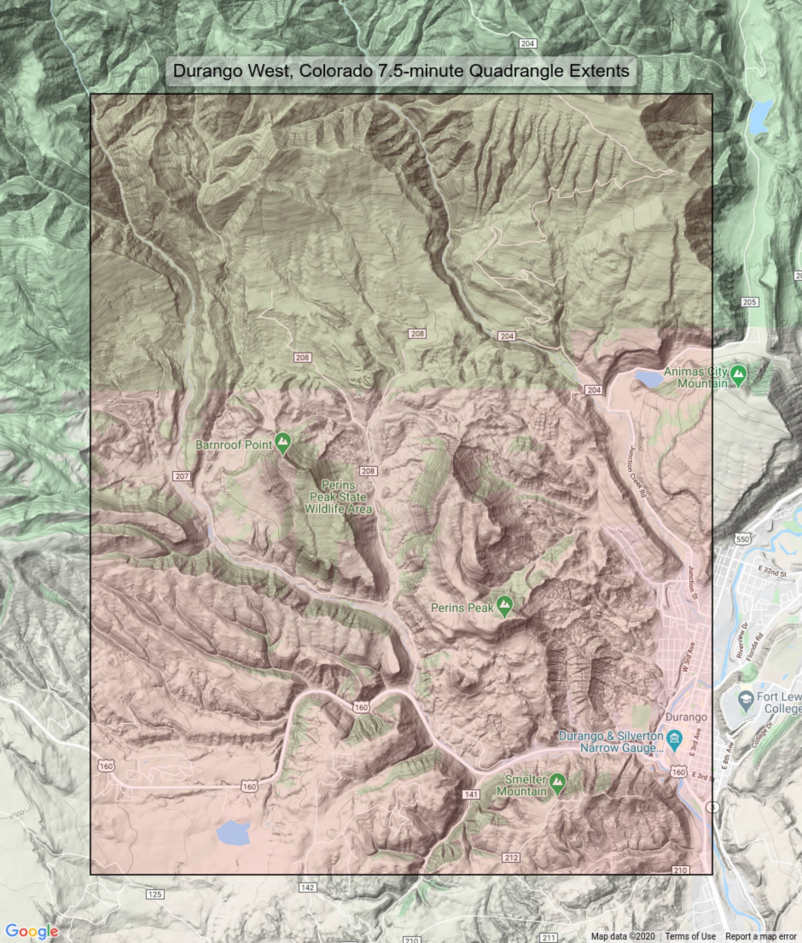 Durango West Twin Buttes Perins Peak Colorado Original USGS Etsy