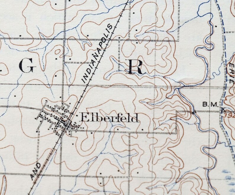 Boonville Indiana Vintage Original USGS Topographic Map 1902 Etsy