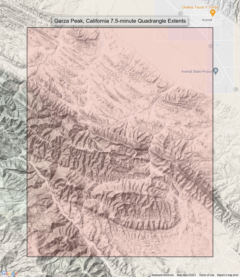 1937 Reef Ridge Avenal Canyon Kreyenhagen Hills California Vintage