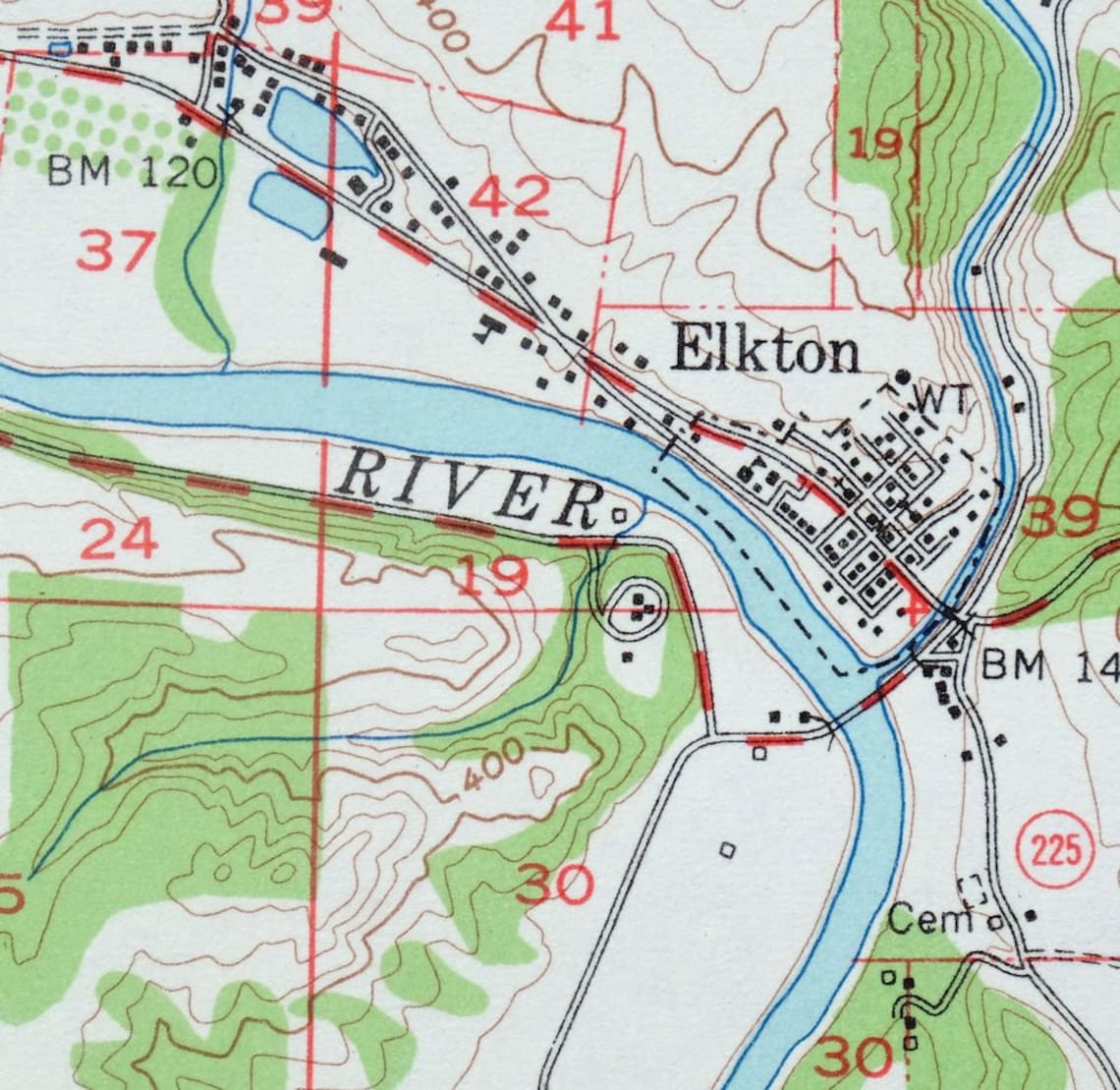 Elkton Kellogg Umpqua River Oregon Vintage Original USGS Topo Etsy