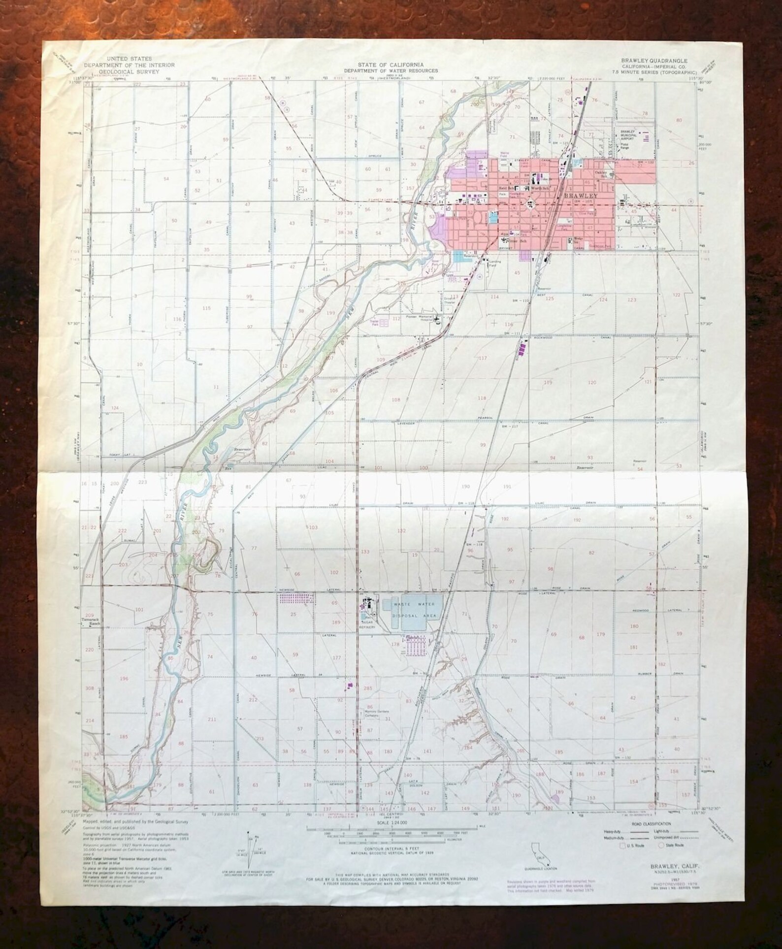 Brawley California Vintage Original USGS Topo Map 1979 Etsy