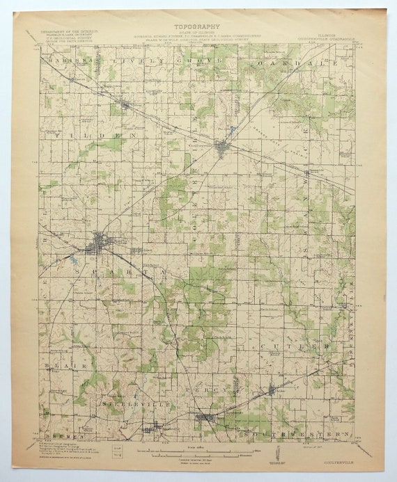 1917 Coulterville Illinois Historical Antique Original USGS Etsy