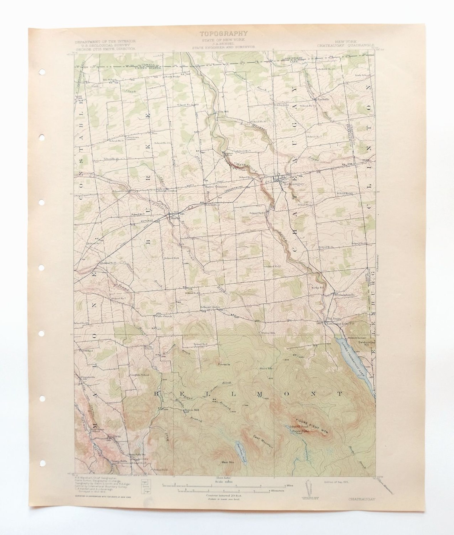 1915 Chateaugay New York Historical Antique Original USGS Topo Map Burke 15minute Topographic