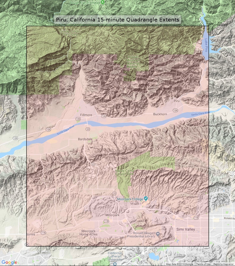 Piru California Vintage Original USGS Topo Map 1921 Thousand Etsy