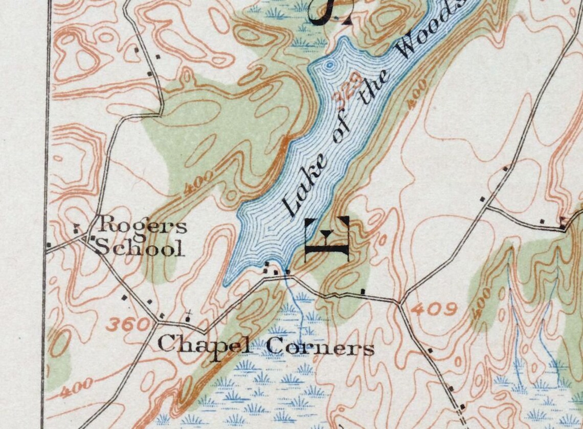1912 Hammond Black Lake Oxbow New York Historical Antique Original USGS