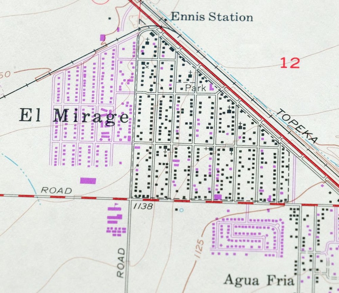 El Mirage Arizona Vintage Original USGS Topo Map 1974 Phoenix - Etsy