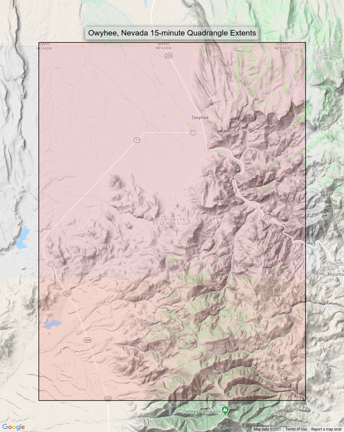 Owyhee Duck Valley Nevada Idaho Vintage Original USGS Topo Map Etsy