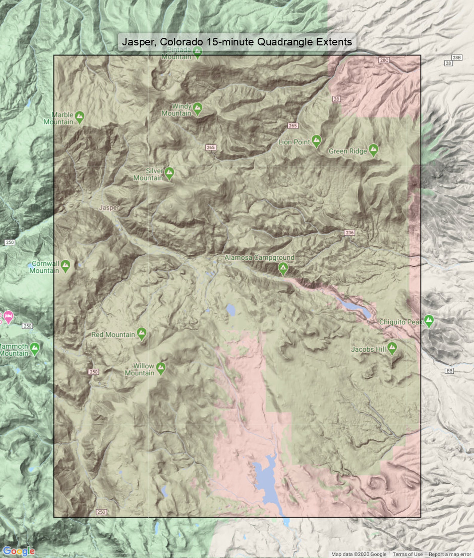 Jasper Colorado Vintage Original USGS Topo Map 1967 South San Etsy