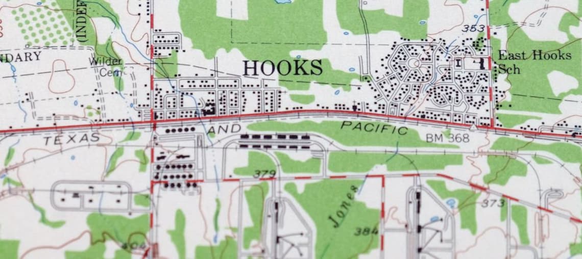 New Boston Texas Vintage Original USGS Topo Map 1959 Hooks - Etsy
