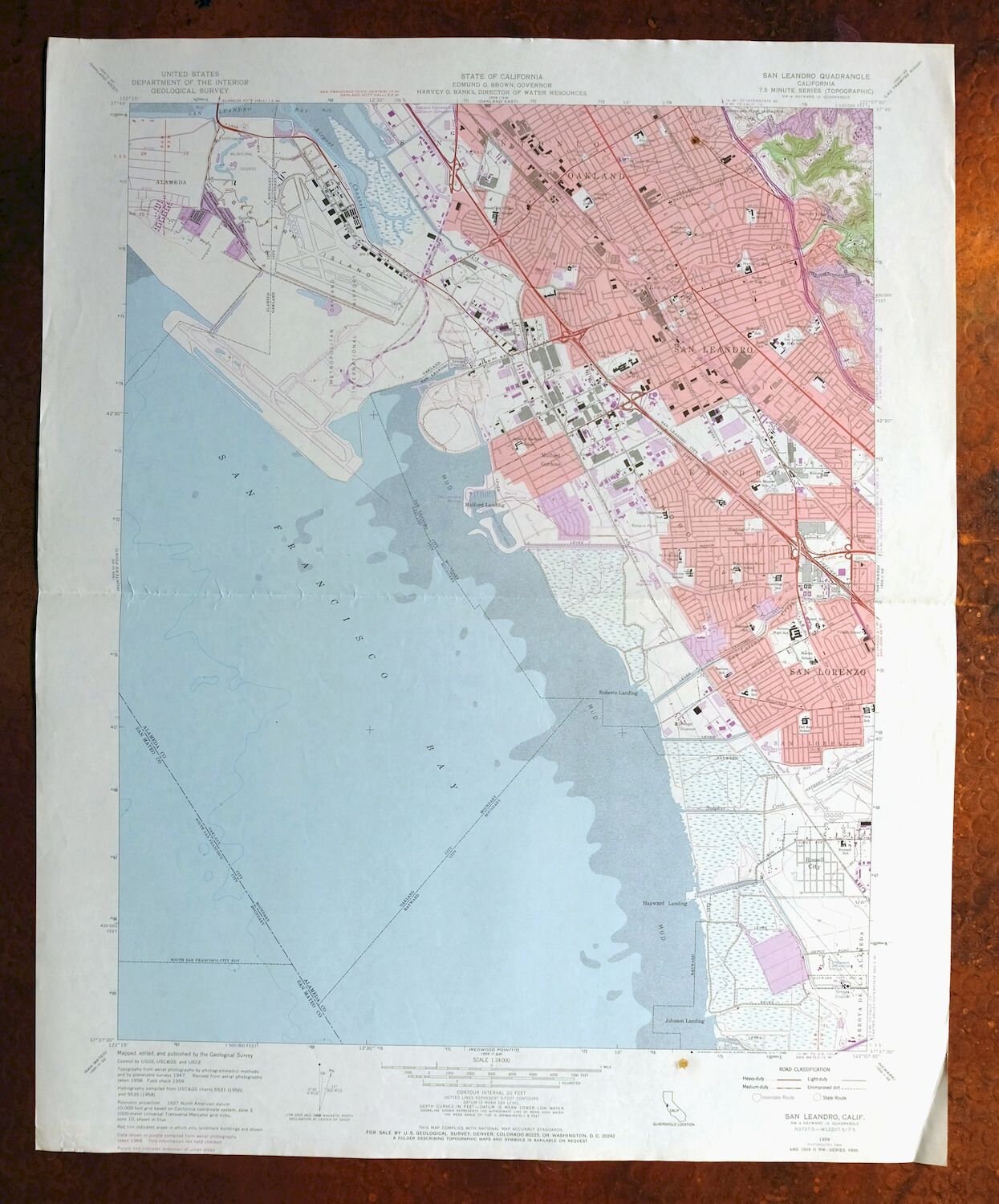 San Leandro California Vintage Original USGS Topo Map 1968 Etsy