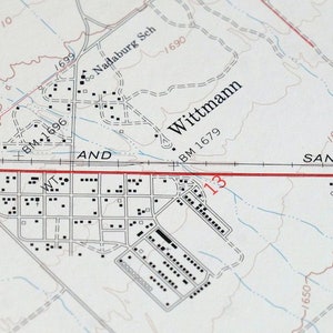 Wittmann Arizona Vintage Original USGS Topo Map 1965  Etsy