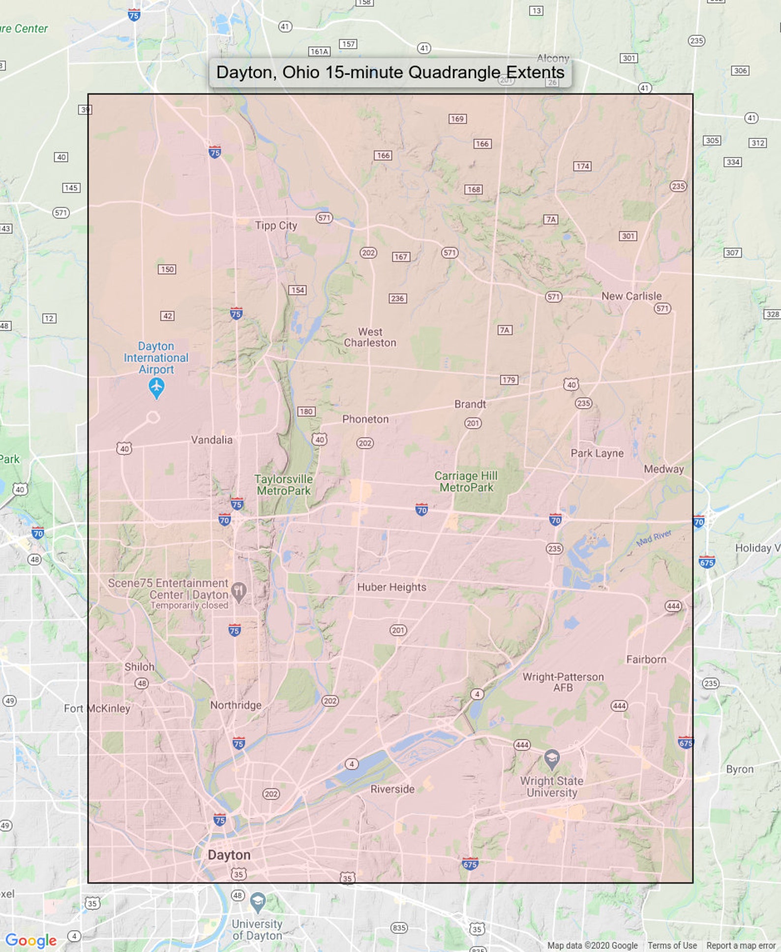 Dayton Tipp City Vandalia Ohio Vintage Original USGS Topo Map Etsy