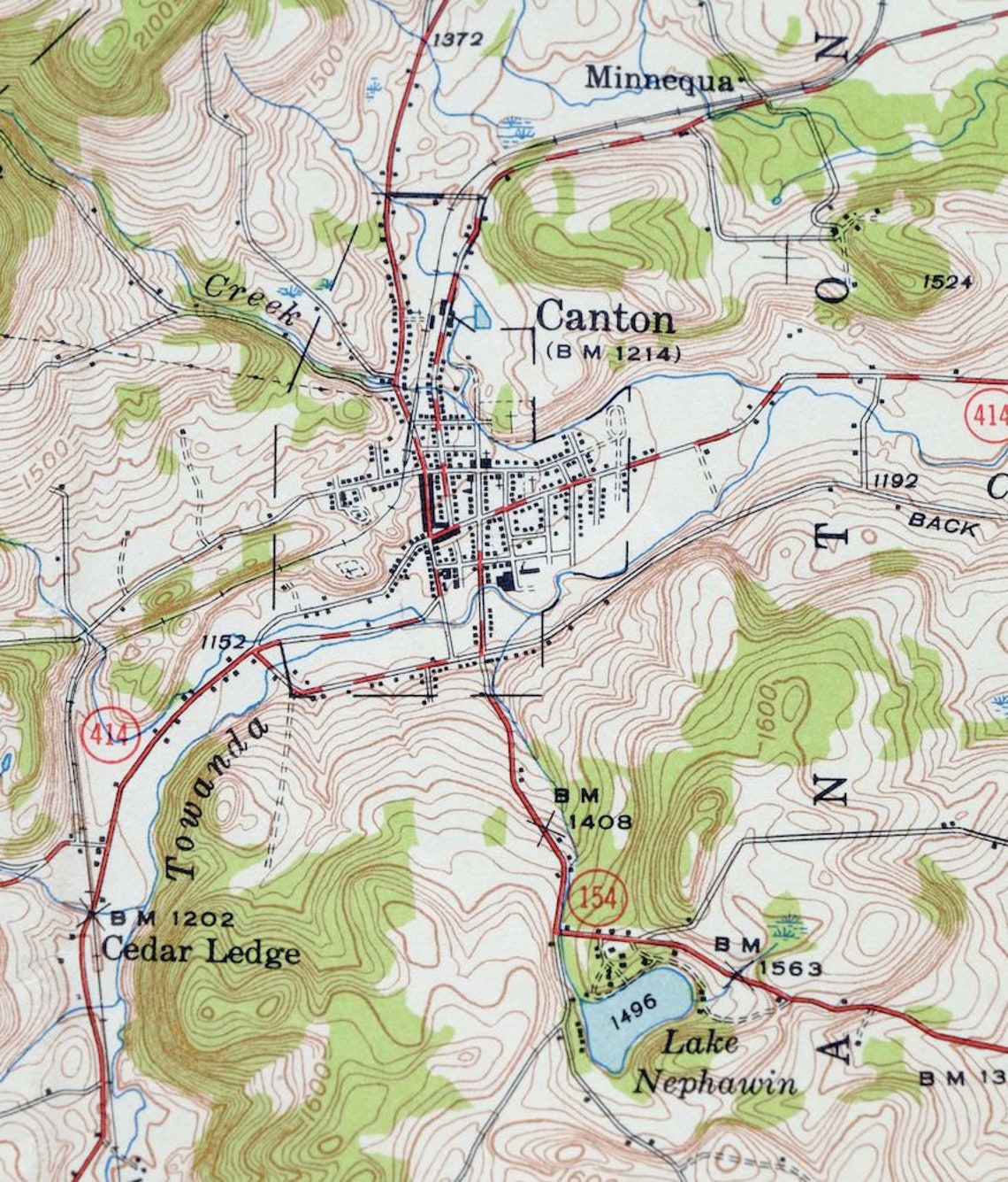 Canton Pennsylvania Vintage Original USGS Topo Map 1942 Alba Etsy