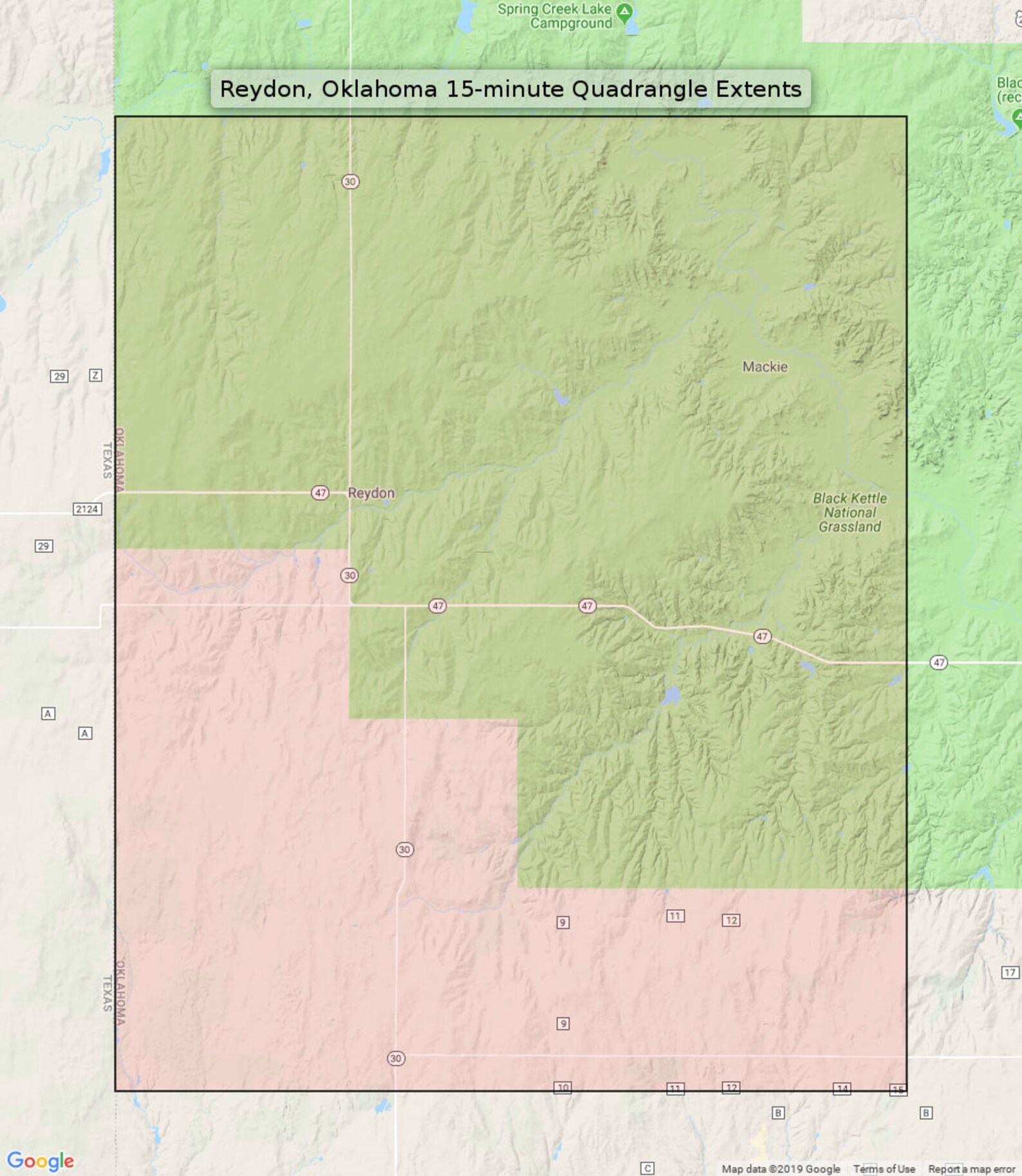 Reydon Oklahoma Vintage Original USGS Topo Map 1961 15minute Etsy