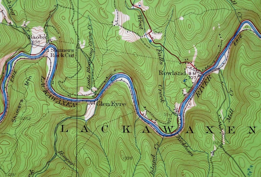 Hawley Pecks Pond Lords Valley Pennsylvania Vintage Original USGS